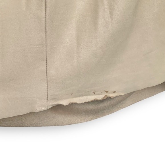 Bec + Bridge Mini Dress Vegan Leather Ruched Tuck Neutral Tan - Picture 15 of 16